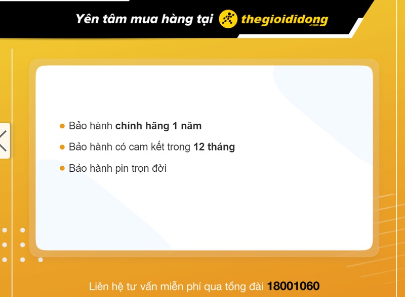 Chính sách bảo hành khi mua đồng hồ tại TGDĐ